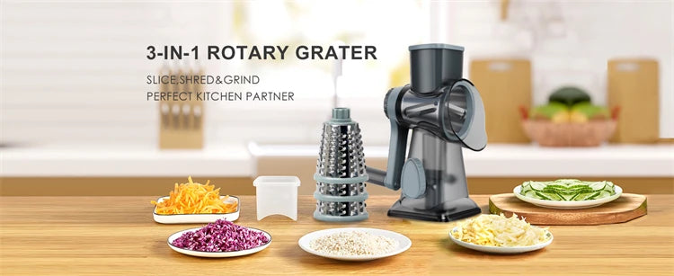 3 in 1 Rotary Cheese Grater