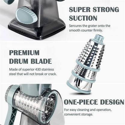 3 in 1 Rotary Cheese Grater